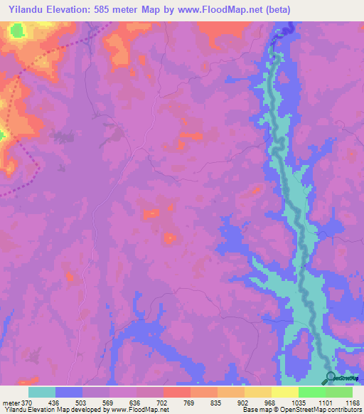 Yilandu,Sierra Leone Elevation Map