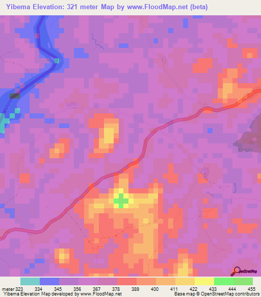 Yibema,Sierra Leone Elevation Map