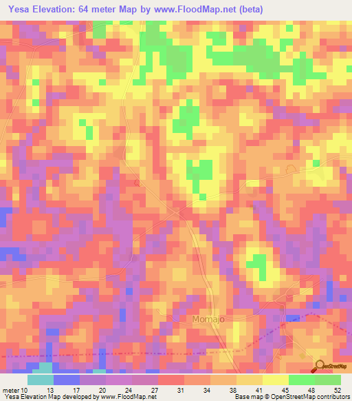 Yesa,Sierra Leone Elevation Map