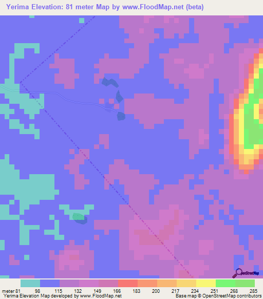 Yerima,Sierra Leone Elevation Map