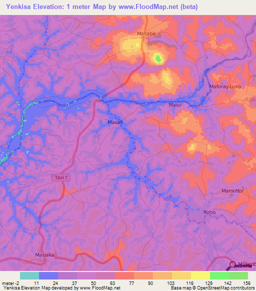 Yenkisa,Sierra Leone Elevation Map