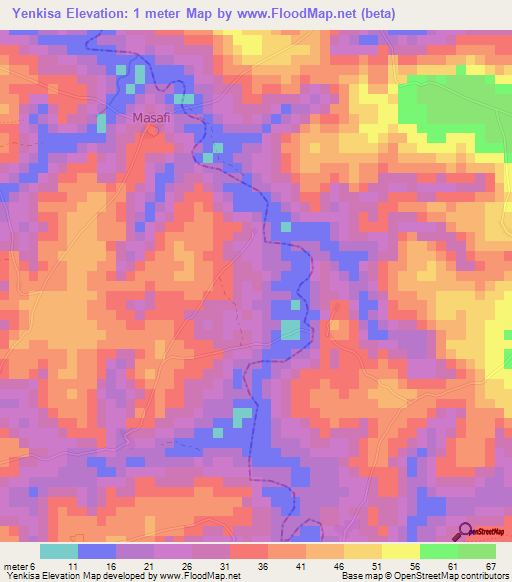 Yenkisa,Sierra Leone Elevation Map