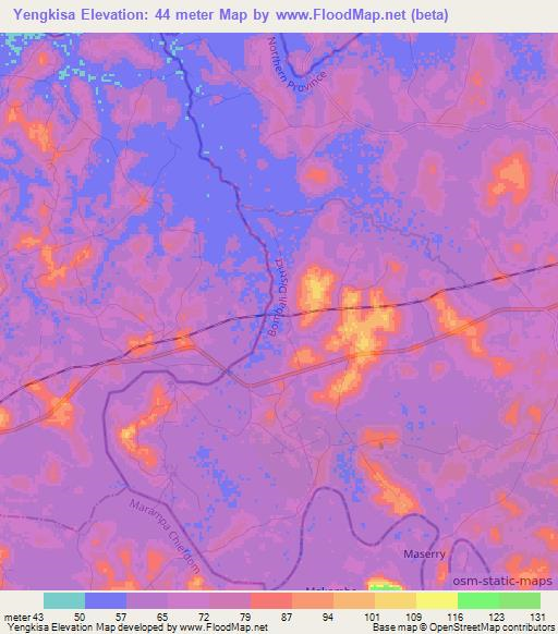 Yengkisa,Sierra Leone Elevation Map