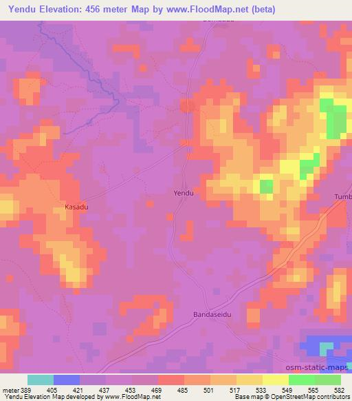 Yendu,Sierra Leone Elevation Map