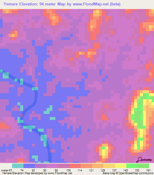 Yemere,Sierra Leone Elevation Map