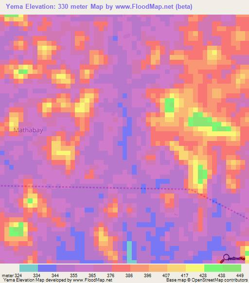 Yema,Sierra Leone Elevation Map