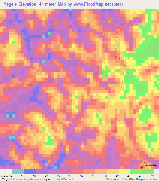 Yegele,Sierra Leone Elevation Map