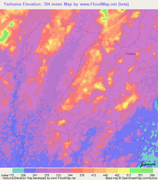 Yarbuma,Sierra Leone Elevation Map