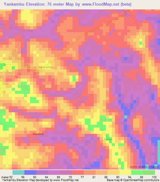 Yankambu,Sierra Leone Elevation Map