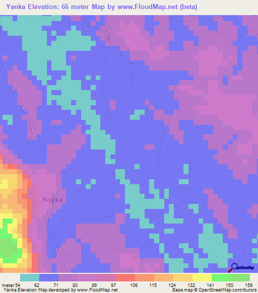 Yanka,Sierra Leone Elevation Map