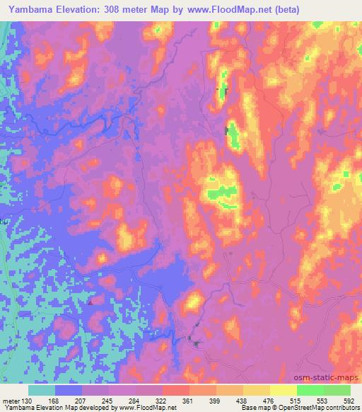 Yambama,Sierra Leone Elevation Map