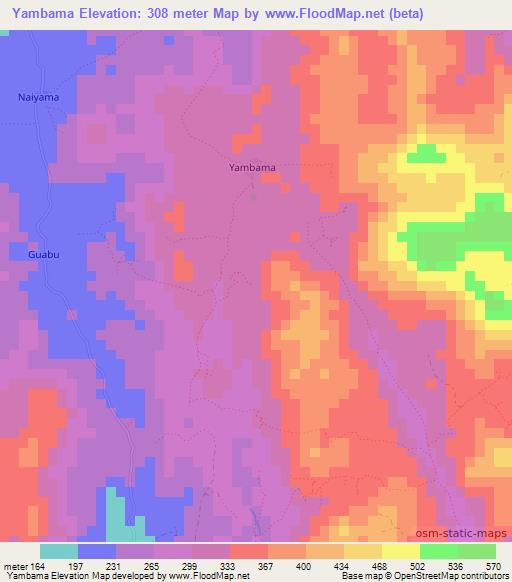 Yambama,Sierra Leone Elevation Map