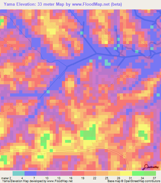 Yama,Sierra Leone Elevation Map