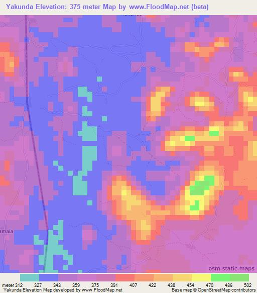 Yakunda,Sierra Leone Elevation Map