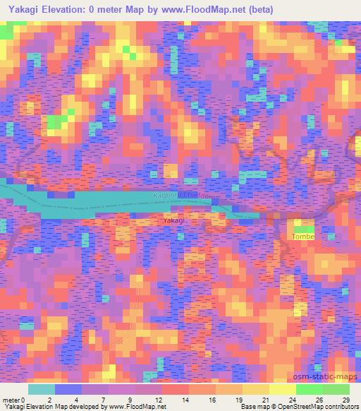 Yakagi,Sierra Leone Elevation Map