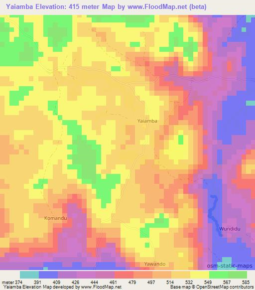 Yaiamba,Sierra Leone Elevation Map