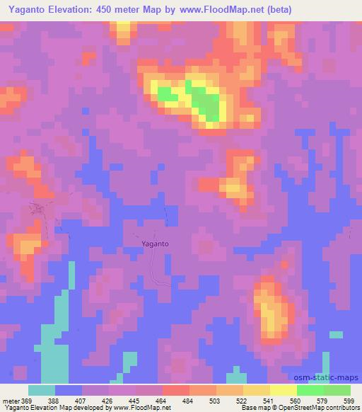 Yaganto,Sierra Leone Elevation Map