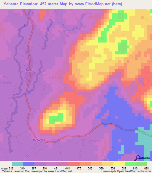 Yabema,Sierra Leone Elevation Map