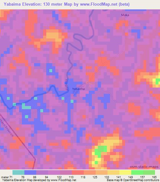 Yabaima,Sierra Leone Elevation Map