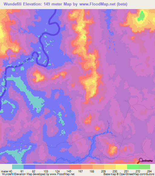 Wundefili,Sierra Leone Elevation Map