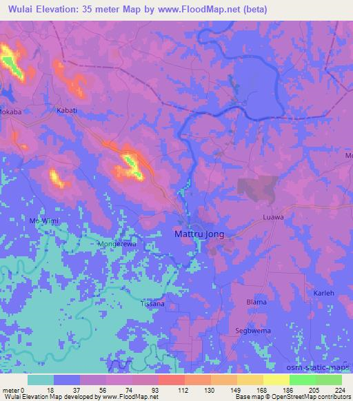 Wulai,Sierra Leone Elevation Map