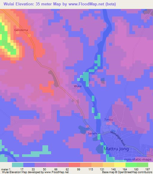 Wulai,Sierra Leone Elevation Map