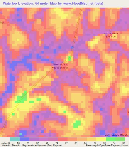 Waterloo,Sierra Leone Elevation Map