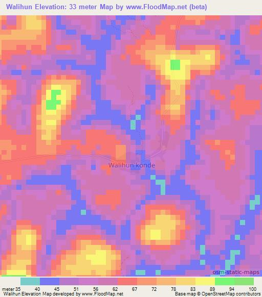 Walihun,Sierra Leone Elevation Map