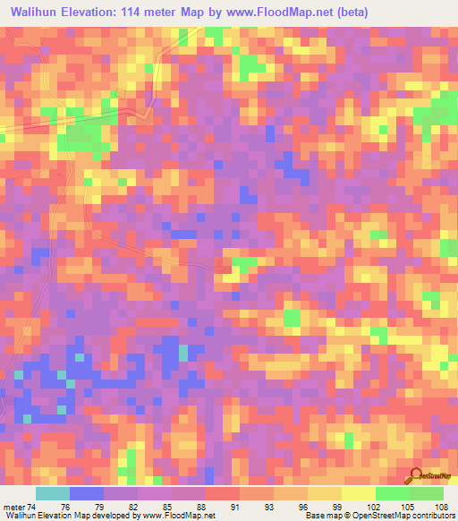 Walihun,Sierra Leone Elevation Map