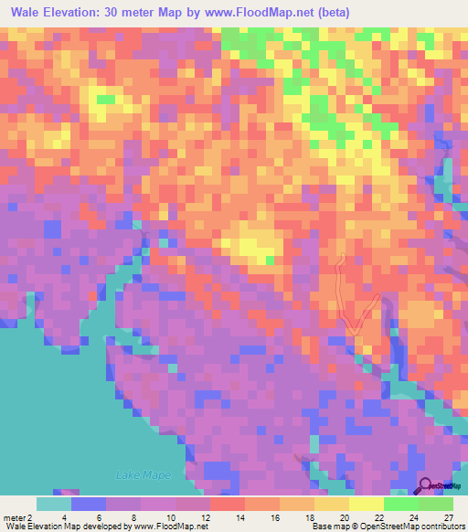 Wale,Sierra Leone Elevation Map