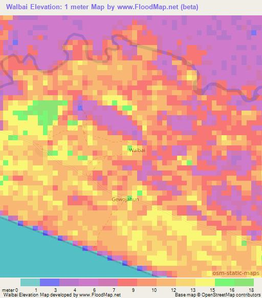 Walbai,Sierra Leone Elevation Map