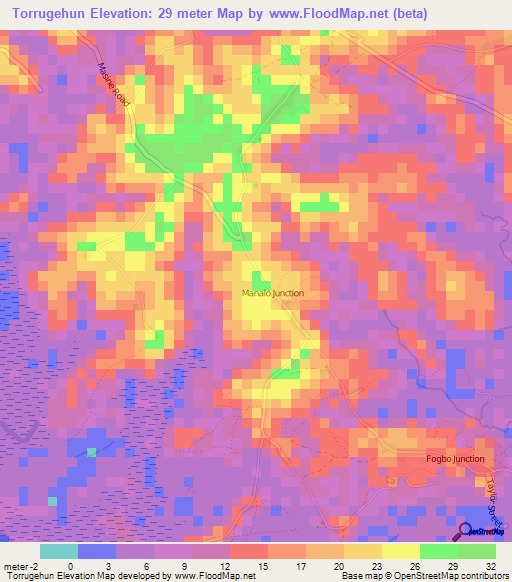 Torrugehun,Sierra Leone Elevation Map