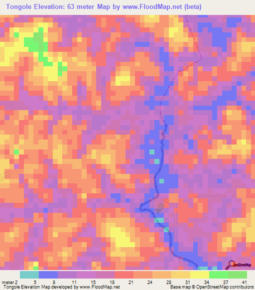 Tongole,Sierra Leone Elevation Map