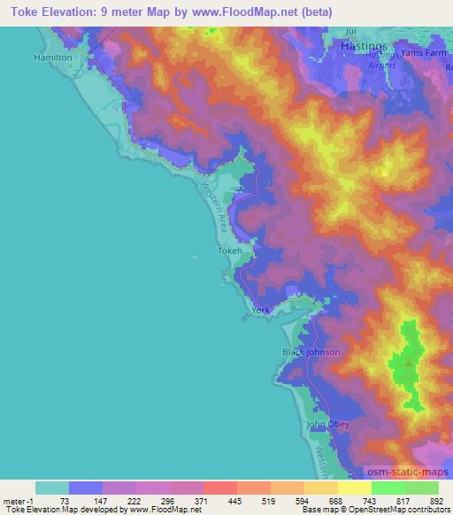 Toke,Sierra Leone Elevation Map