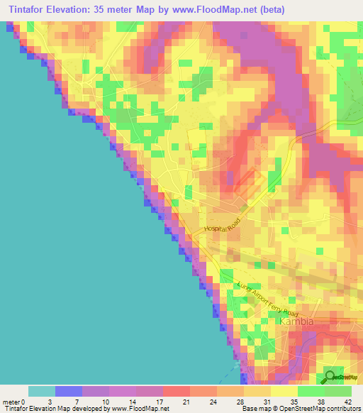 Tintafor,Sierra Leone Elevation Map