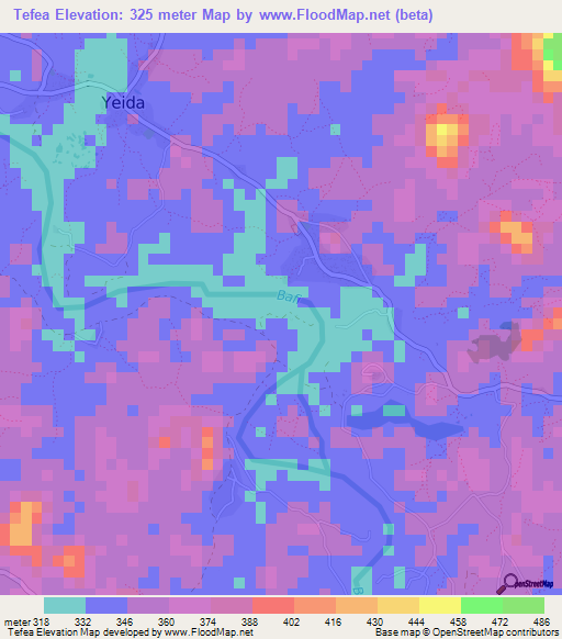 Tefea,Sierra Leone Elevation Map