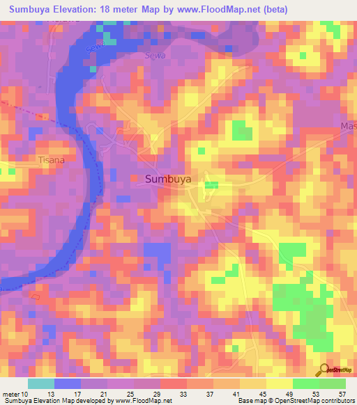 Sumbuya,Sierra Leone Elevation Map