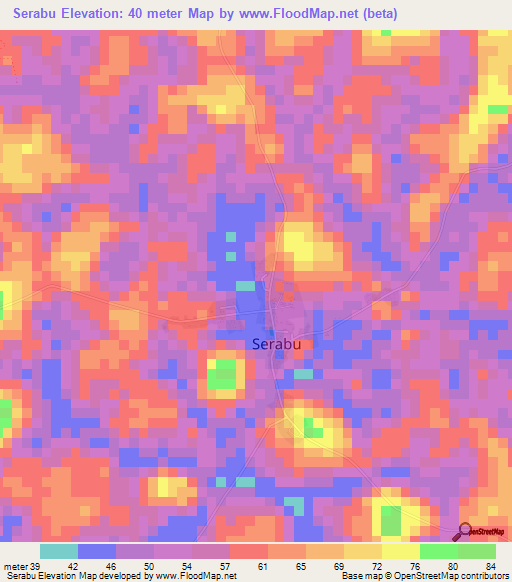 Serabu,Sierra Leone Elevation Map