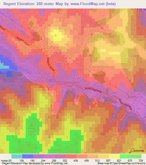 Regent,Sierra Leone Elevation Map