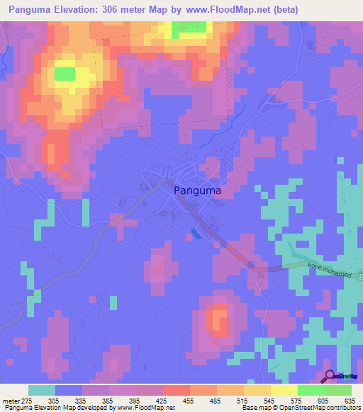 Panguma,Sierra Leone Elevation Map