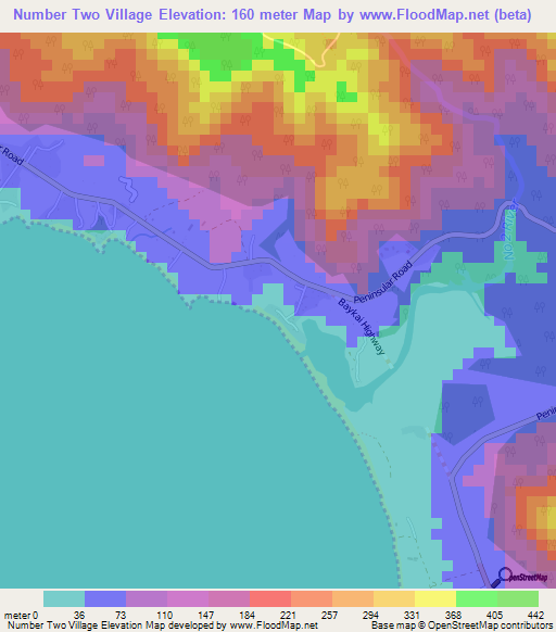 Number Two Village,Sierra Leone Elevation Map