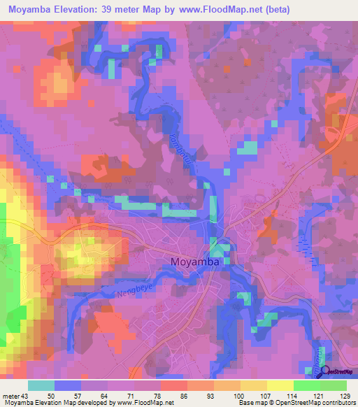 Moyamba,Sierra Leone Elevation Map