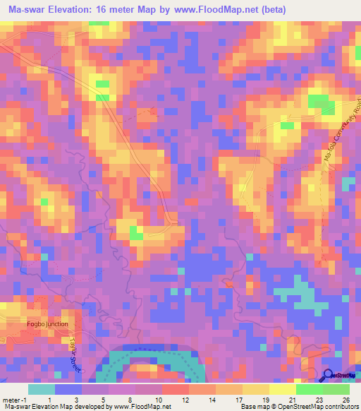 Ma-swar,Sierra Leone Elevation Map