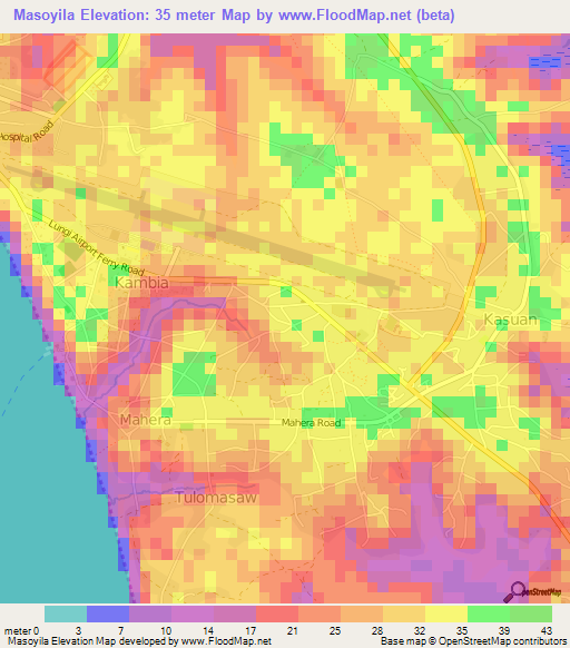 Masoyila,Sierra Leone Elevation Map