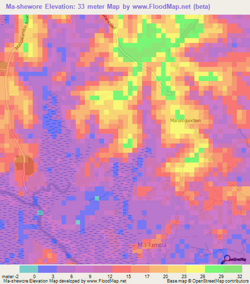 Ma-shewore,Sierra Leone Elevation Map