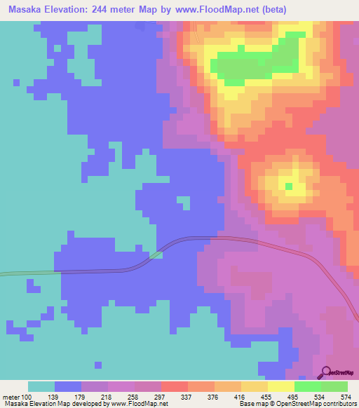 Masaka,Sierra Leone Elevation Map