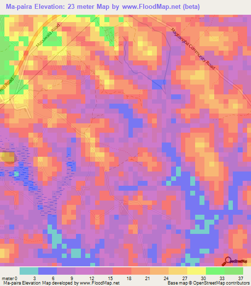 Ma-paira,Sierra Leone Elevation Map