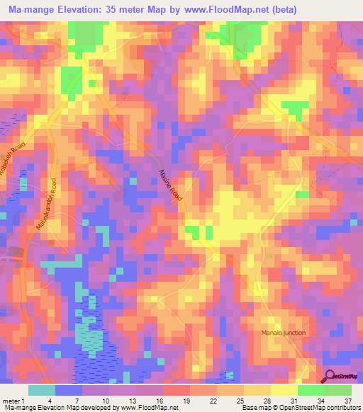 Ma-mange,Sierra Leone Elevation Map