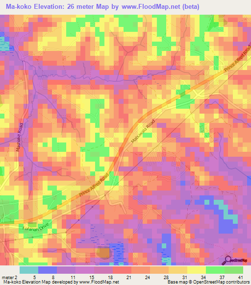 Ma-koko,Sierra Leone Elevation Map