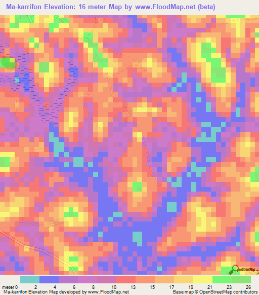 Ma-karrifon,Sierra Leone Elevation Map